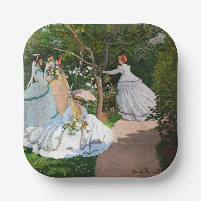 Claude Monet - Women in the Garden Paper Plates (Front)