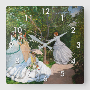 Claude Monet - Women in the Garden Square Wall Clock