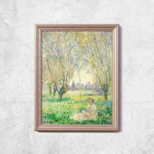 Claude Monet Women Seated Under Willow Old Art Poster