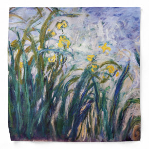 Claude Monet - Yellow and Purple Irises Bandana