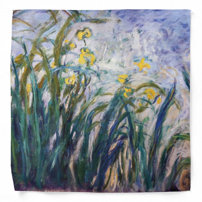 Claude Monet - Yellow and Purple Irises Bandana (Front)