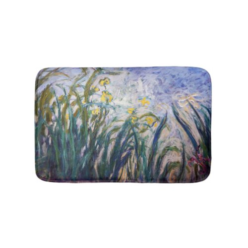 Claude Monet _ Yellow and Purple Irises Bath Mat
