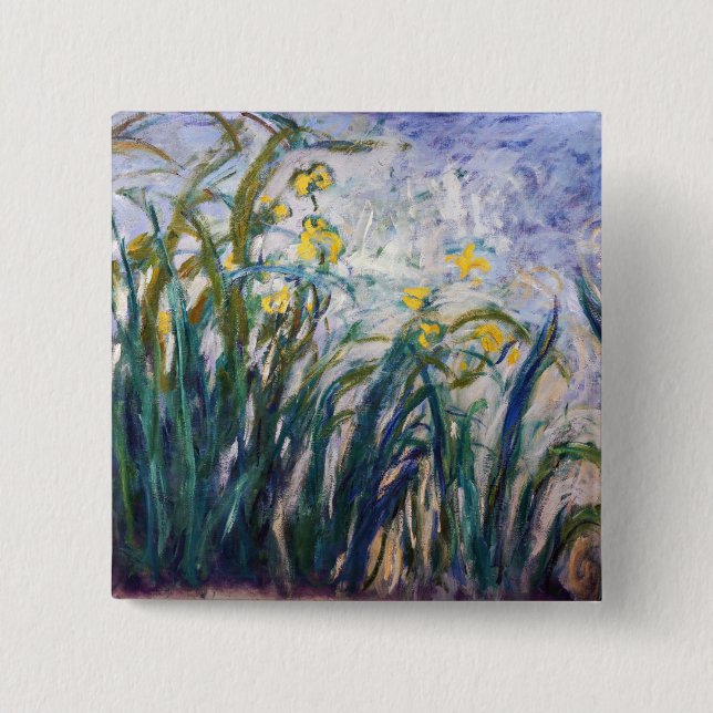 Claude Monet - Yellow and Purple Irises Button (Front)