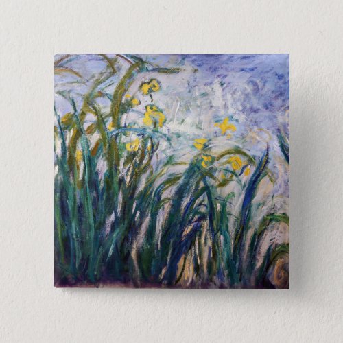 Claude Monet _ Yellow and Purple Irises Button