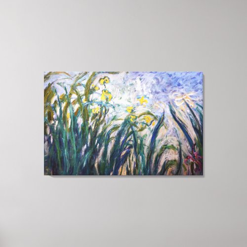 Claude Monet _ Yellow and Purple Irises Canvas Print