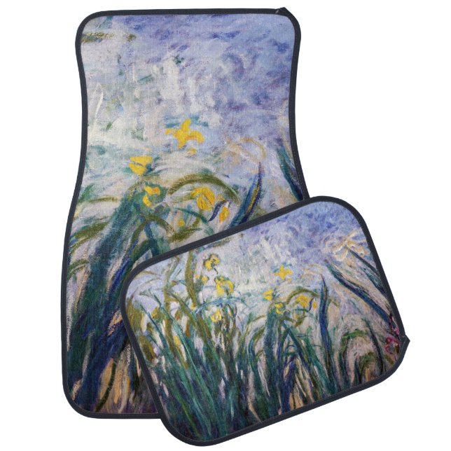 Claude Monet - Yellow and Purple Irises Car Floor Mat (Set)