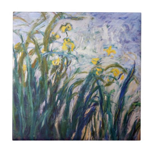 Claude Monet _ Yellow and Purple Irises Ceramic Tile