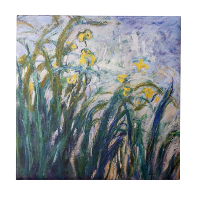 Claude Monet - Yellow and Purple Irises Ceramic Tile (Front)