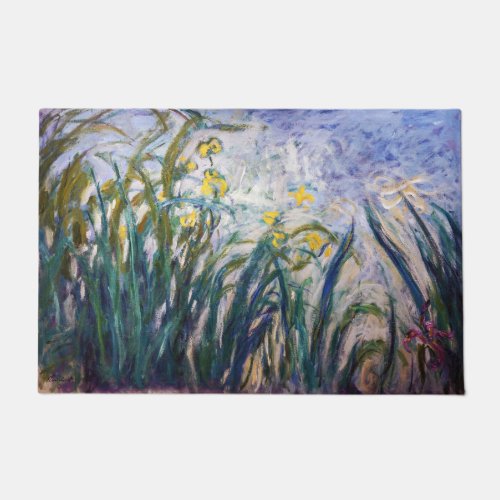 Claude Monet _ Yellow and Purple Irises Doormat