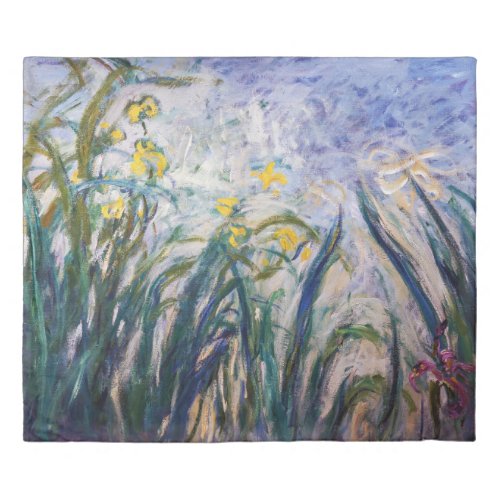 Claude Monet _ Yellow and Purple Irises Duvet Cover