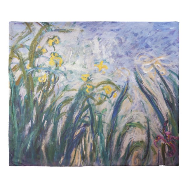 Claude Monet - Yellow and Purple Irises Duvet Cover (Front)