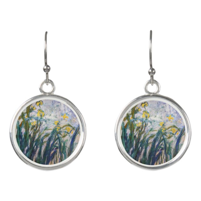 Claude Monet - Yellow and Purple Irises Earrings (Front)