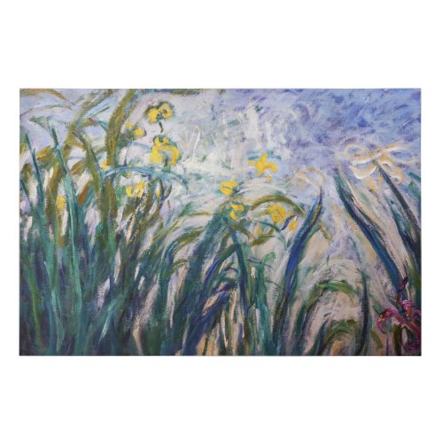 Claude Monet _ Yellow and Purple Irises Faux Canvas Print