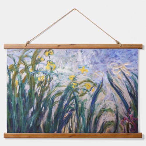 Claude Monet _ Yellow and Purple Irises Hanging Tapestry