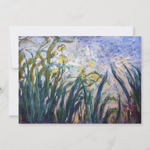 Claude Monet _ Yellow and Purple Irises Invitation