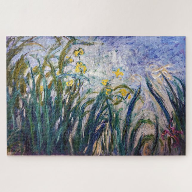 Claude Monet - Yellow and Purple Irises Jigsaw Puzzle (Horizontal)