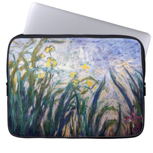 Claude Monet _ Yellow and Purple Irises Laptop Sleeve