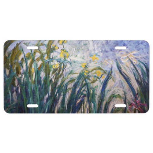 Claude Monet _ Yellow and Purple Irises License Plate