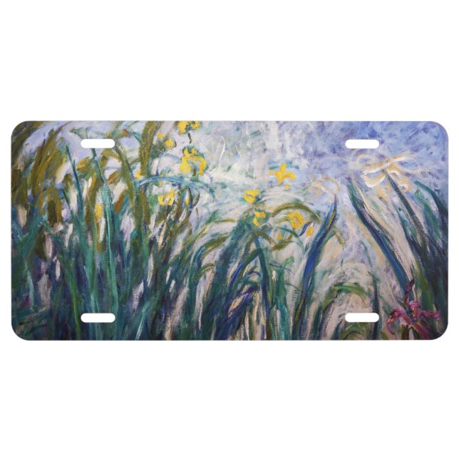 Claude Monet - Yellow and Purple Irises License Plate (Front)