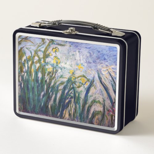 Claude Monet _ Yellow and Purple Irises Metal Lunch Box