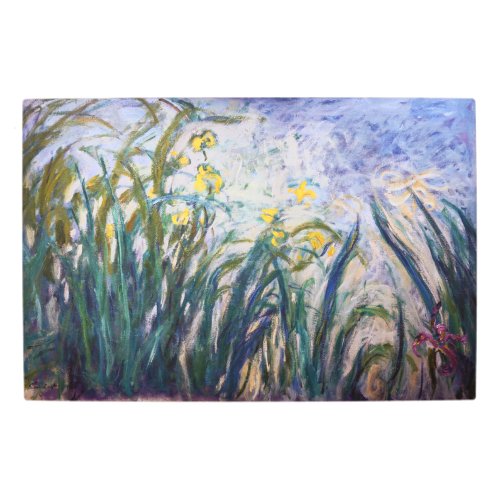 Claude Monet _ Yellow and Purple Irises Metal Print