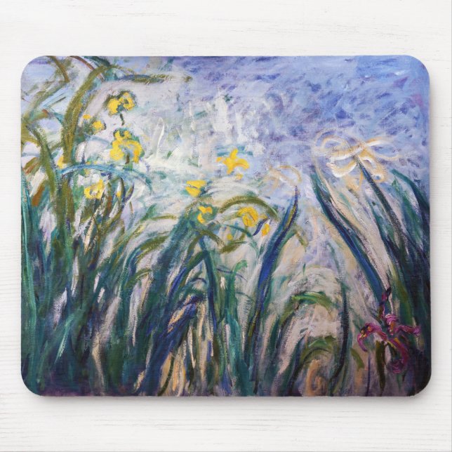 Claude Monet - Yellow and Purple Irises Mouse Pad (Front)