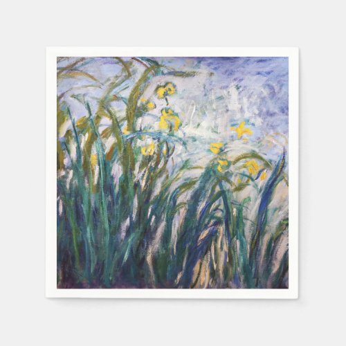 Claude Monet _ Yellow and Purple Irises Napkins