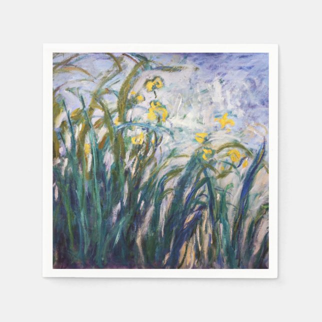 Claude Monet - Yellow and Purple Irises Napkins (Front)