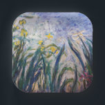 Claude Monet - Yellow and Purple Irises Paper Plates<br><div class="desc">Yellow and Purple Irises / Iris jaunes et mauves - Claude Monet,  Oil on Canvas,  1924-1925</div>