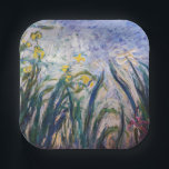 Claude Monet - Yellow and Purple Irises Paper Plates<br><div class="desc">Yellow and Purple Irises / Iris jaunes et mauves - Claude Monet,  Oil on Canvas,  1924-1925</div>
