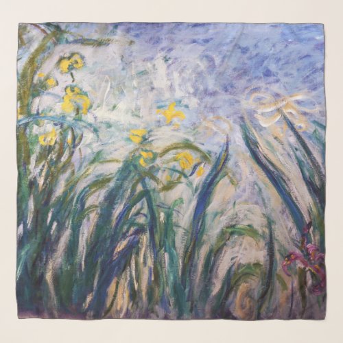 Claude Monet _ Yellow and Purple Irises Scarf