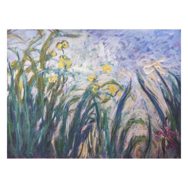 Claude Monet - Yellow and Purple Irises Tablecloth (Front (Horizontal))