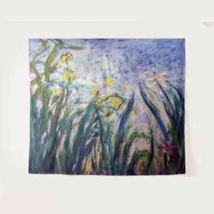 Claude Monet - Yellow and Purple Irises Tapestry