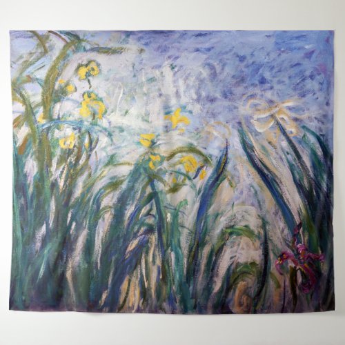Claude Monet _ Yellow and Purple Irises Tapestry