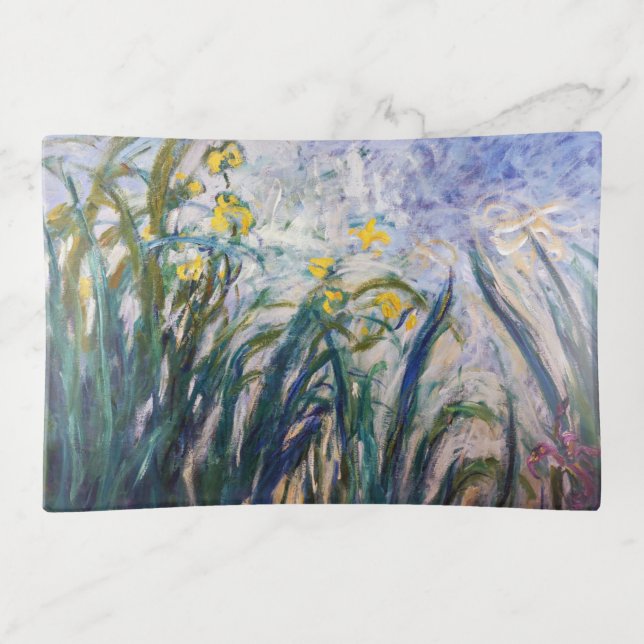 Claude Monet - Yellow and Purple Irises Trinket Tray (Front)