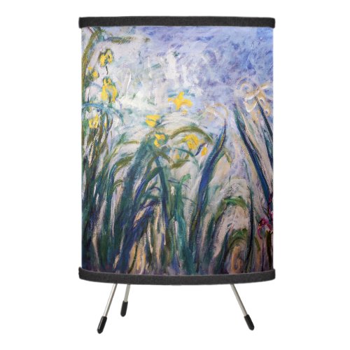 Claude Monet _ Yellow and Purple Irises Tripod Lamp
