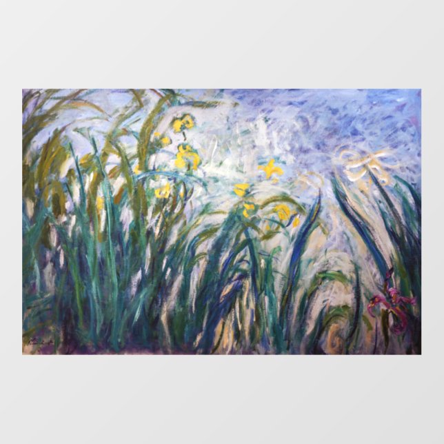 Claude Monet - Yellow and Purple Irises Wall Decal (Front)