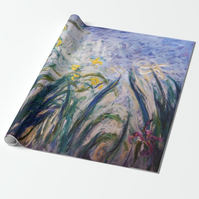Claude Monet - Yellow and Purple Irises Wrapping Paper (Unrolled)