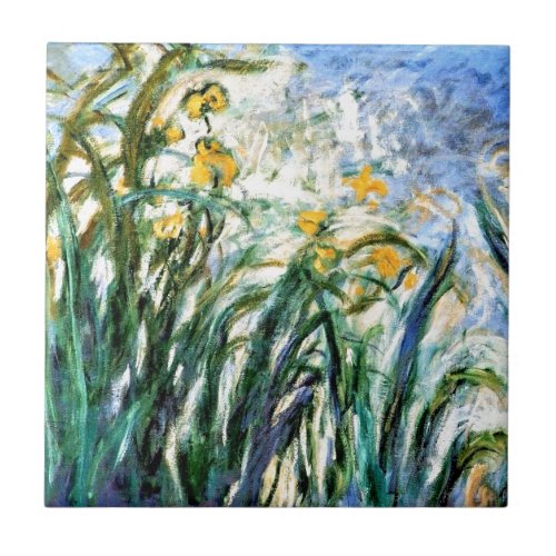 Claude Monet Yellow Irises and Malva 19 Ceramic Tile