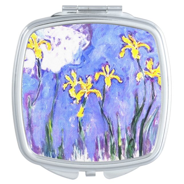 Claude Monet Yellow Irises Compact Mirror (Front)