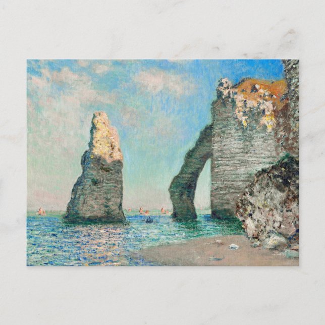 Claude Monet's Étretat Cliffs Postcard (Front)