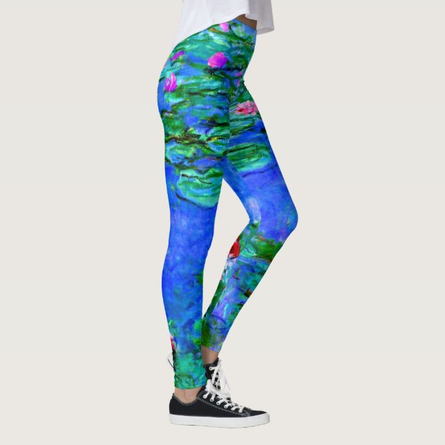 Claude Monet's famous painting, Water-Lilies, red, Leggings (Right)