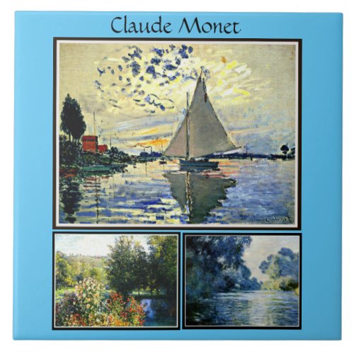 Claude Monets famous paintings Ceramic Tile