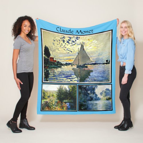 Claude Monets famous paintings Fleece Blanket
