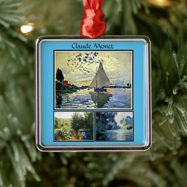 Claude Monet's famous paintings Metal Ornament (Tree)