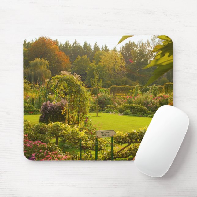 Claude Monet's garden, beautiful garden scene Mouse Pad (With Mouse)