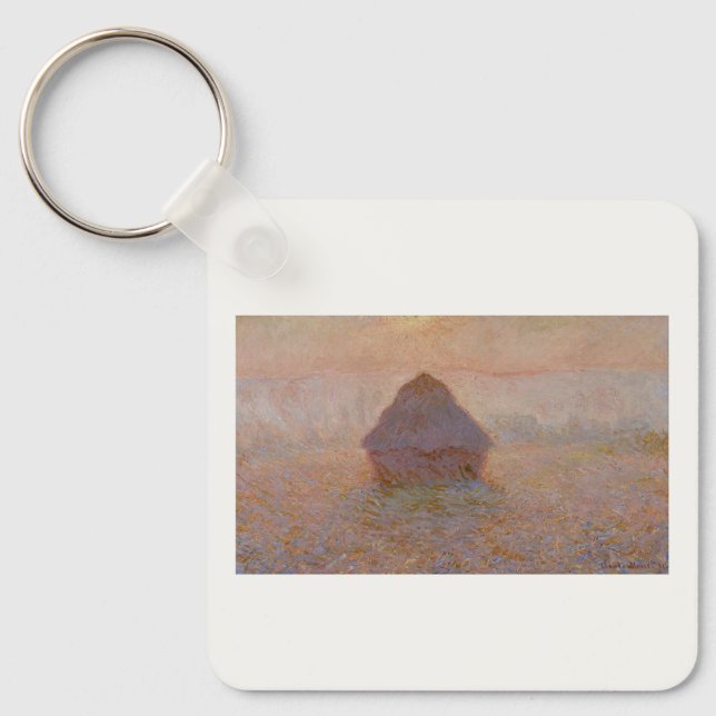 Claude Monet's Grainstack, Sun in the Mist (1891) Keychain (Front)