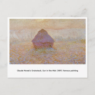 Claude Monet's Grainstack, Sun in the Mist (1891) Postcard