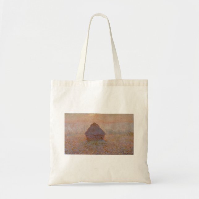 Claude Monet's Grainstack, Sun in the Mist (1891) Tote Bag (Front)