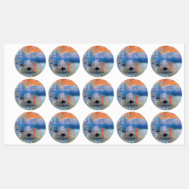 Claude Monet's Impression, Sunrise (1872) Labels (Sheet)